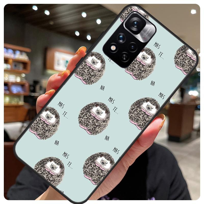 Kawaii Hedgehog Heart Cute Case For Xiaomi Redmi Note 12 11 10 8 9 Pro Note 12S 9S 10S 11S Cover For Redmi 10C 12C 9C