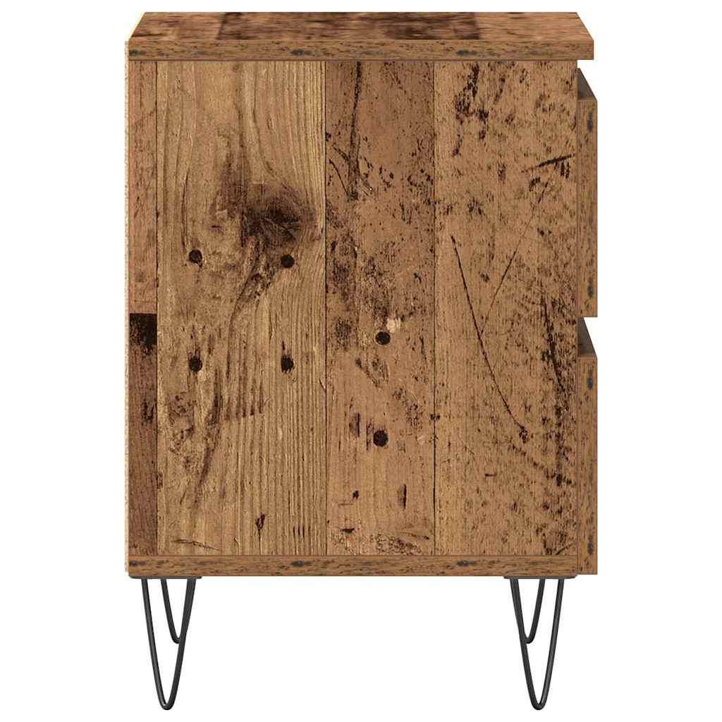 Nightstand with Drawers Rustic Wood Look 40 x 35 x 50 cm Engineered Wood