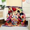 1pc flannel Valentine's Day Mickey and Minnie heart-shaped bed blanket, suitable for