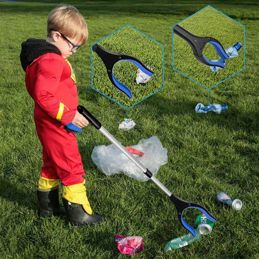 With 360° Swivel Grabber Trash Claw Foldable Grabber Trash Pick Up Stick ReachTool Litter Picker Arm Extension Outdoor