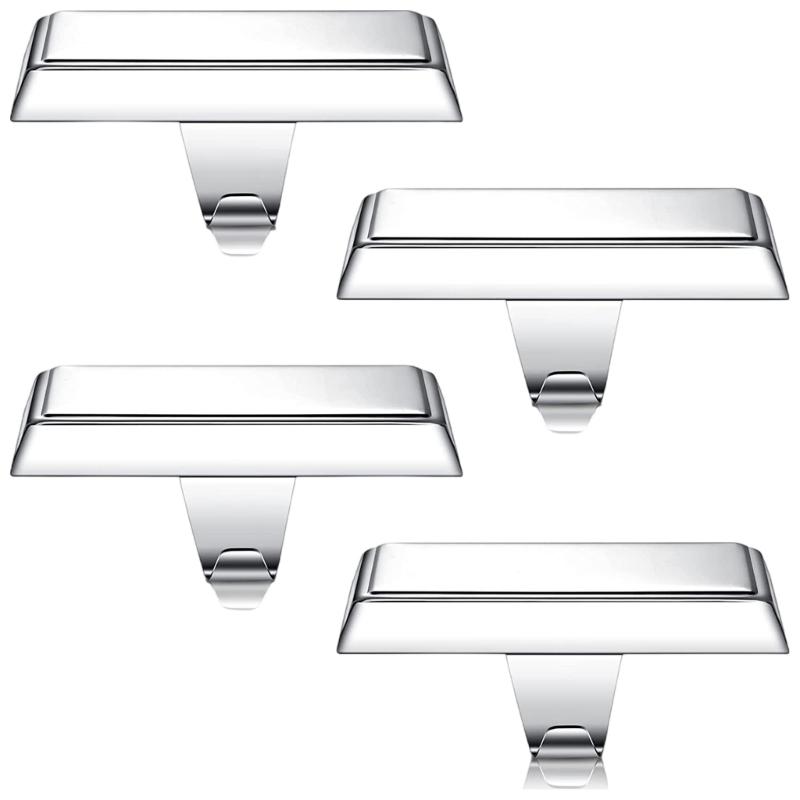 Pack of 4 Multifunctional Fireplaces Hook Elegant Christmas Stocking Holders for Fireplaces Mantel Decoration серебряный