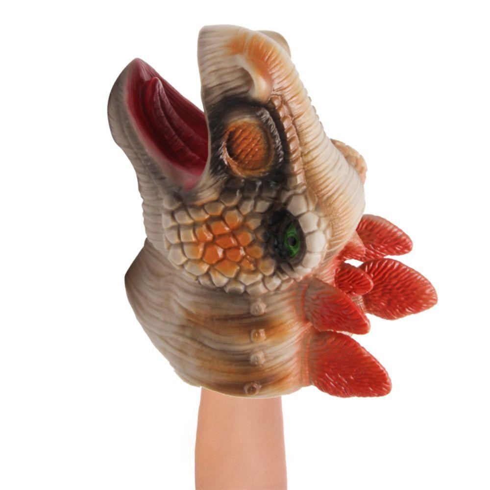 Arm Size Head Puppets Crocodile Head Gloves Soft Rubber Hand Puppet Realistic Dinosaur Head Model