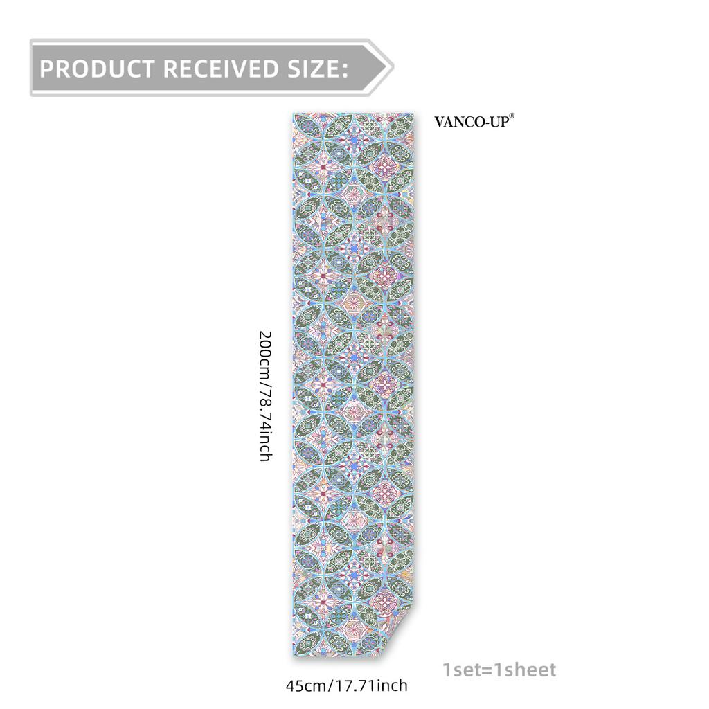 Xc16502 Sunshine Catcher Retro Pattern Sunlight Colorful Static Glass Sticker Double-Sided Visual