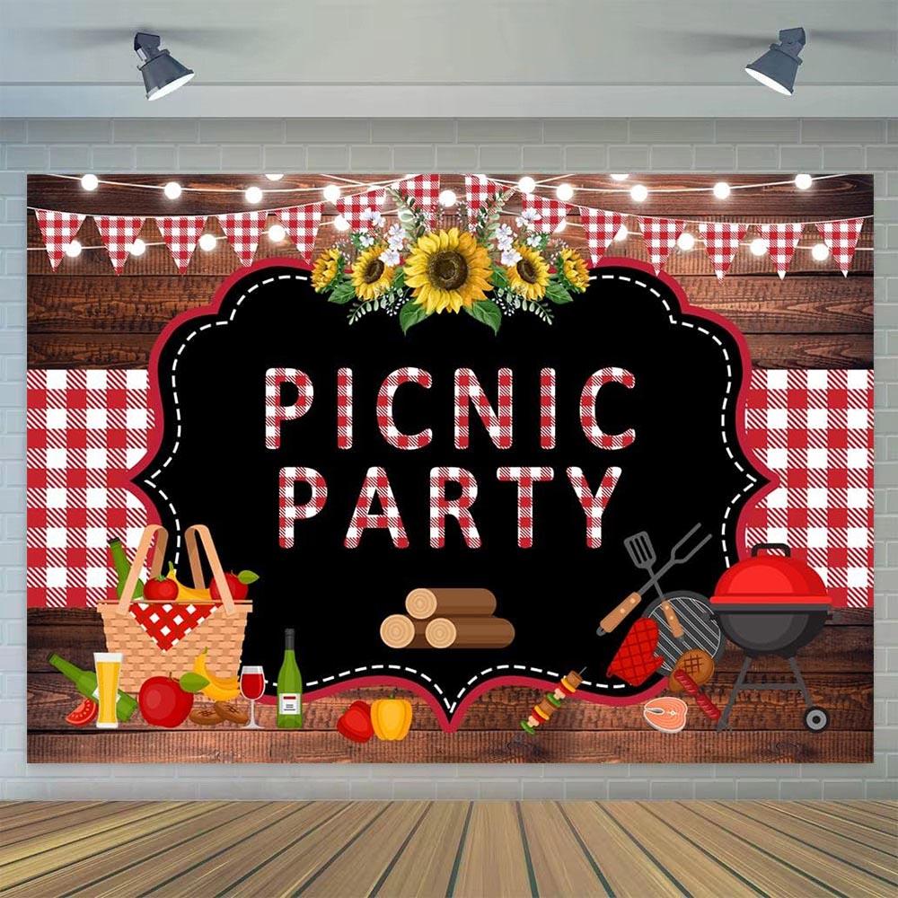 BBQ Backdrop Backyard BBQ Summer Barbecue Picnic Outdoor Birthday Party Decoration Banner Photography Background Photo Booth