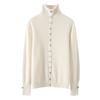 Autumn And Winter New Wool Turtleneck Two Wear Knitted Cardigan Long-Sleeved Solid Color Warm Loose Versatile Top Coat