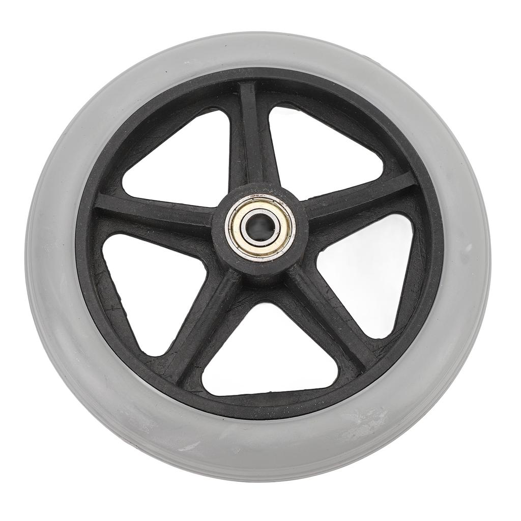 2Pcs 6in Front Wheelchair Wheel PU Wear Resistant Non Slip Universal Solid Wheelchair Tires Replacement