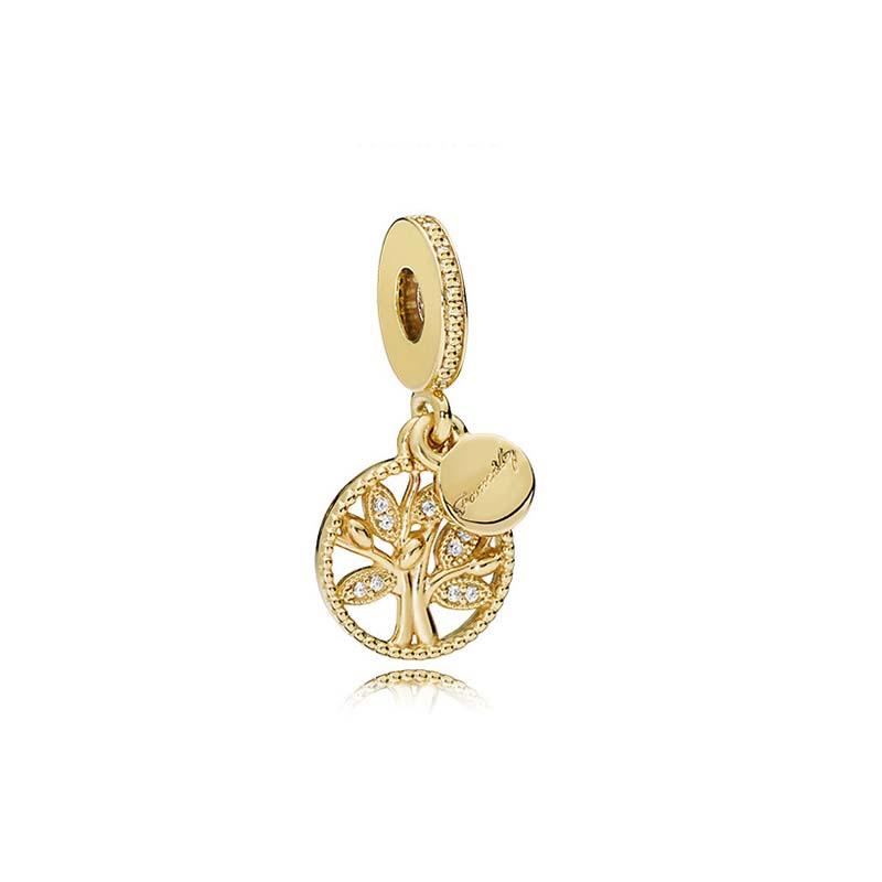 Copper Metal gold-plated series bee life tree Pendant Bead Component Ideal Designed For Authentic Original European women's bracelets Do It Yourself