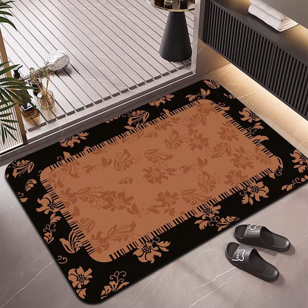 Bathroom non-slip foot mat, diatom mud, toilet absorbent floor mat, toilet dirt-resistant carpet, living room door mat