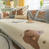 Modern Universal Chenille Sofa Cover Sofa Pad Solid Color Cute Bear Sofa Mat for Living Room Non-Slip L Shaped Couch Cushion