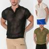 Summer Solid Color Men's Loose Knit Short Sleeve Fashion Casual Polo Shirt