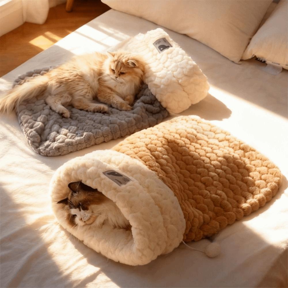 Semi-enclosed Cat Sleeping Bag Warm Cat Tunnel Nest Thickened Cat Nest Bed  Indoor