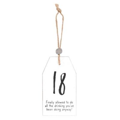 Milestone 18th Hanging Sentiment Sign