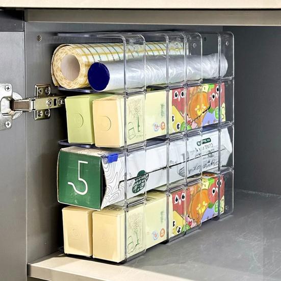 Ράφι Αποθήκευσης Τύπου Συρταριού Ομαλή Εξαγωγή Οργανωτής Ντουλαπιού Πλαίσιο Υψηλής Αντοχής Διαφανής Ορατότητα Πολυεπίπεδο Ράφι Κουζίνας