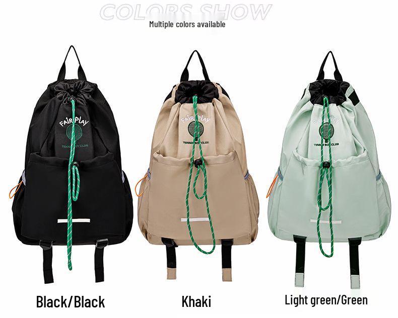 Unisex Lightweight Outdoor Drawstring Sports Backpack - Large Capacity for Mountaineering and Badminton Storage
