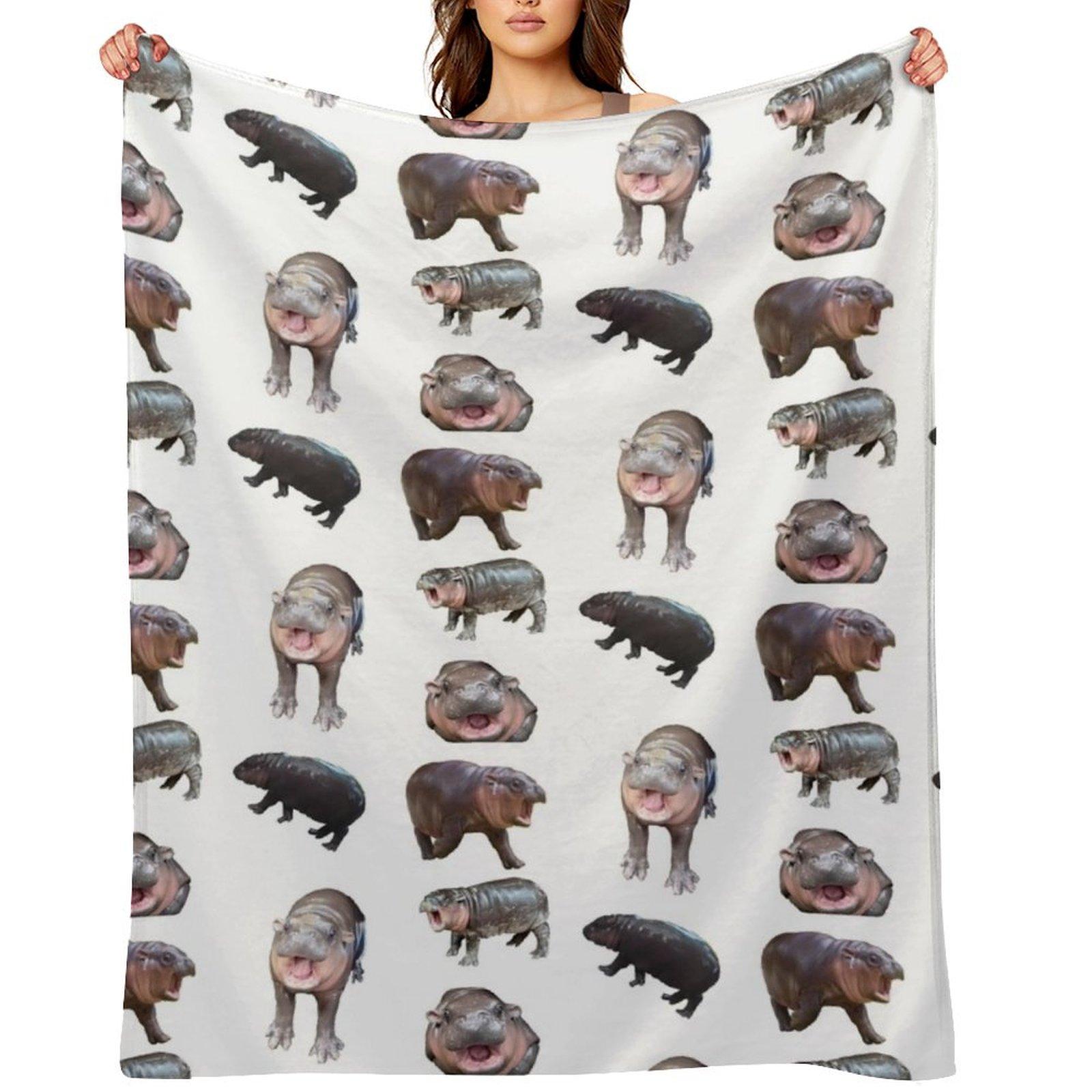 

moo deng collection Throw Blanket Sofas Multi-Purpose Retros Heavy Blankets 30x40in