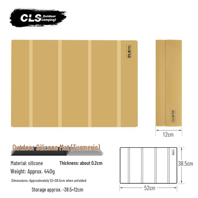 CLS Waterproof Foldable Outdoor Picnic Table Mat - Non-Slip, Oil-Proof, Heat-Insulated Silicone BBQ Tablecloth