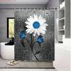 Easy Clean Shower Curtain With Hooks Mildew Resistant For Home And Commercial Use