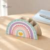 Back to School Stationery Supplies Wooden Rainbow Pencil Holder, Cute Desk Organizer, Office Art Supply Classroom Organizer for Kids, Teacher