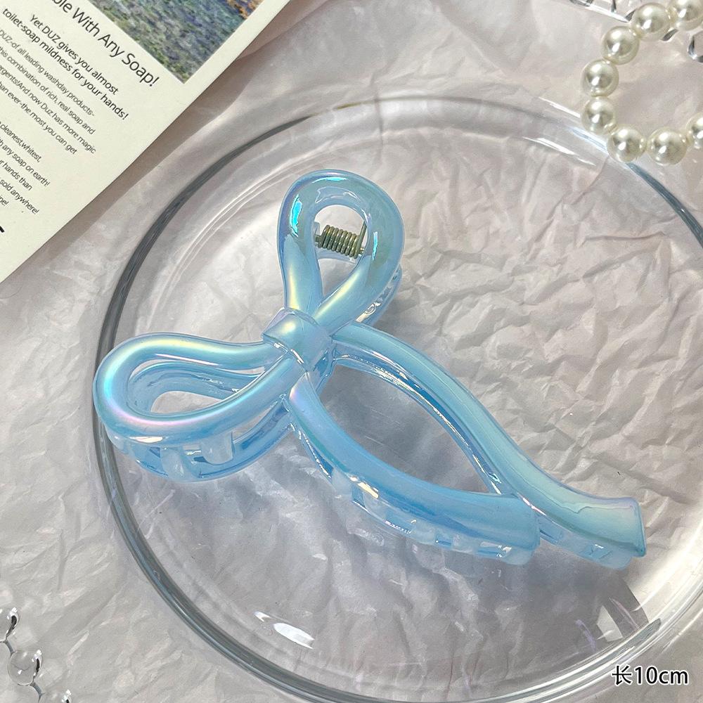 Bow Transparent Hair Clip Women's Jelly Color Shark Clip Dazzling Fashion Hair Accessories