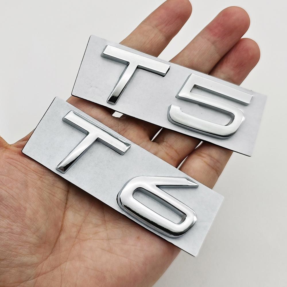 3D Metalen Badge Auto Achterklep Logo T5 T6 AWD Embleem voor Volvo S40 S60 S90 XC40 XC60 XC90 V50 V70 T5 T6 AWD Sticker Accessoires