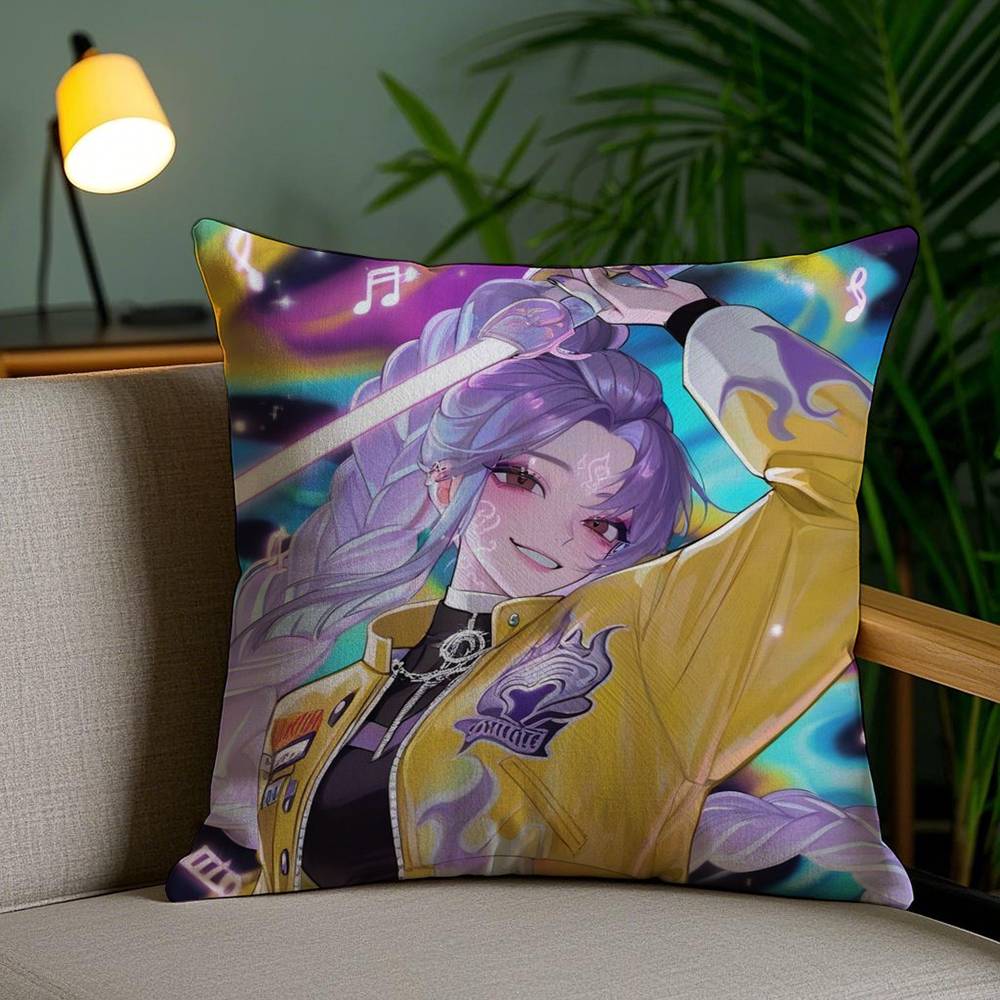 Anime Kpop D-Demon H-Hunters Pillow Case Sofa Short Plush Double-sided HD Printing Room Home Office Gift Cushion Cover