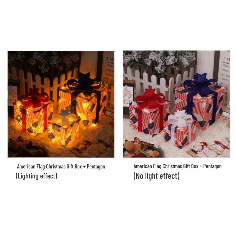 Cross-Border Christmas Luminous Gift Box Set: Outdoor Decorative Lights for Courtyard & Mall Display