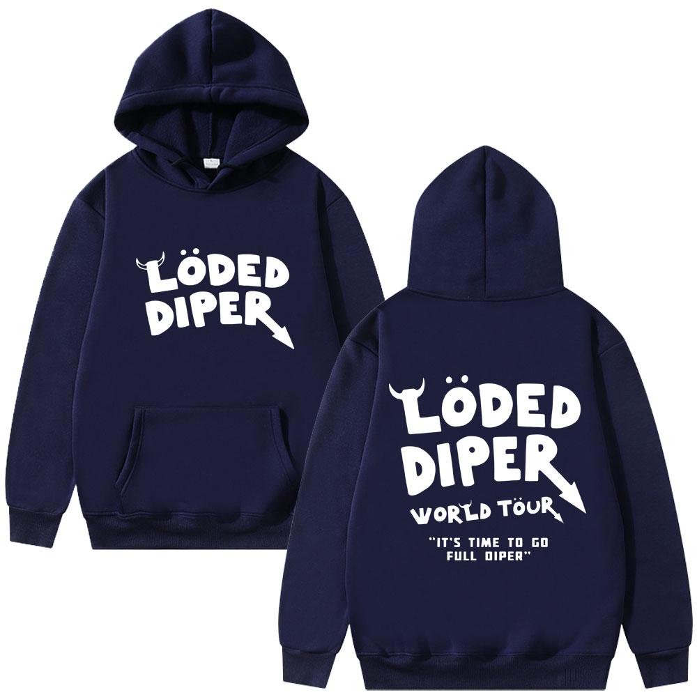 Loded Diper World Tour Hoodie Men Women Clothing Vintage Rock Oversized Streetwear Men's Casual Fleece Hoodies