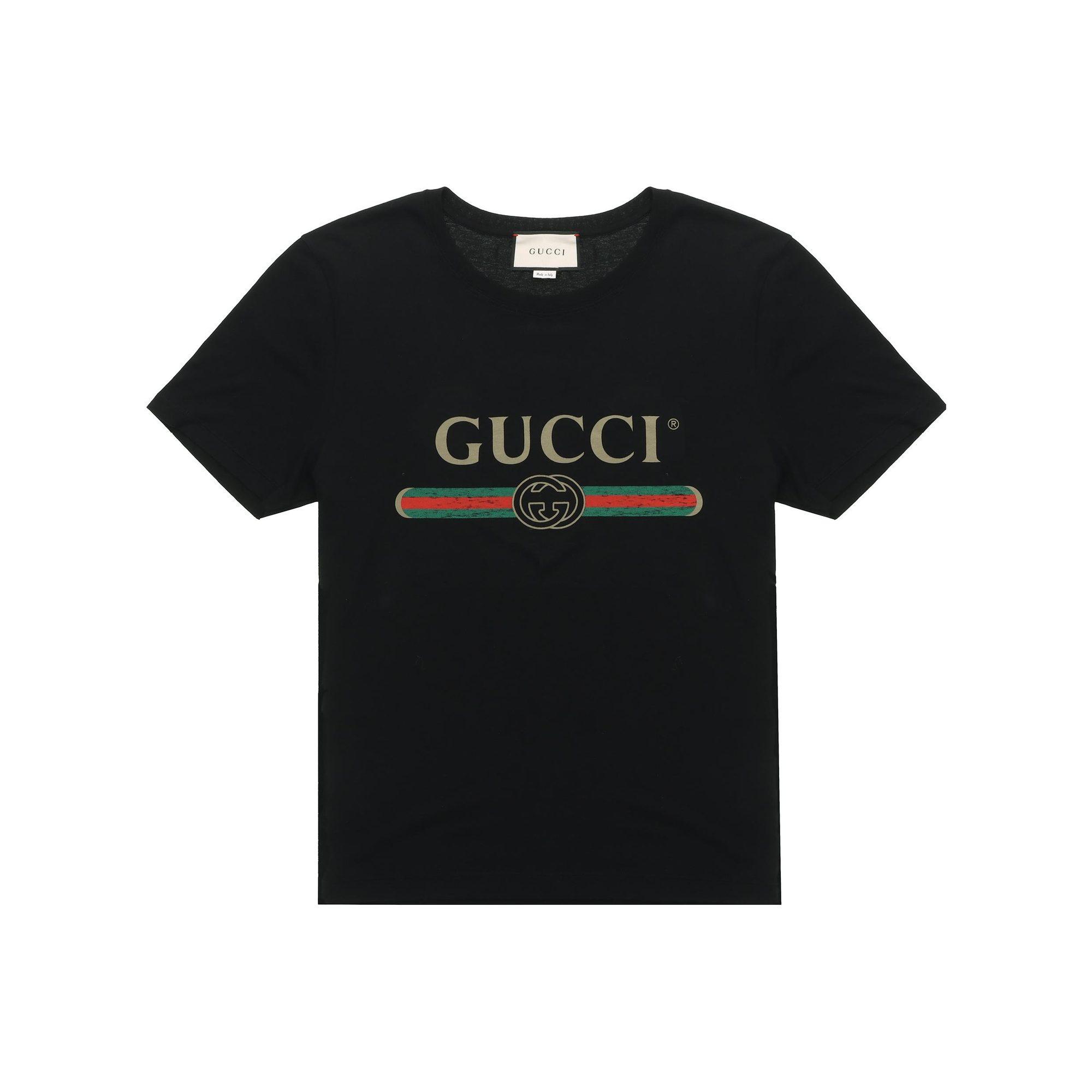 GUCCI Vīriešu T-krekls ar mazgātu apdruku