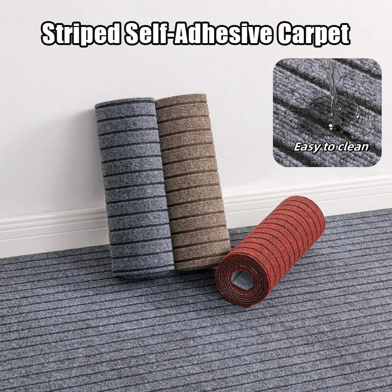1 Piece of Washable Striped Classic Carpet Roll Reusable Pad DIY Self-adhesive Removable Floor Commercial 40 * 3cm