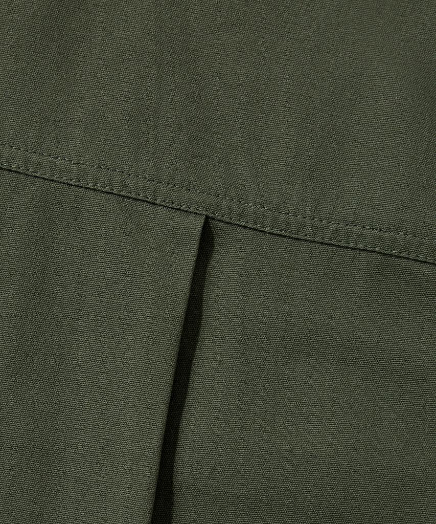Beodeonteu Oversized Canvas Pocket Patchwork Shirt [Khaki]