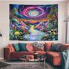 Leofanger Blacklight Galaxy Space Tapestry Colorful Starry Sky Tapestry UV Reactive Neon Plant Floral Wall Tapestries Trippy Mountain Tapestries Wall