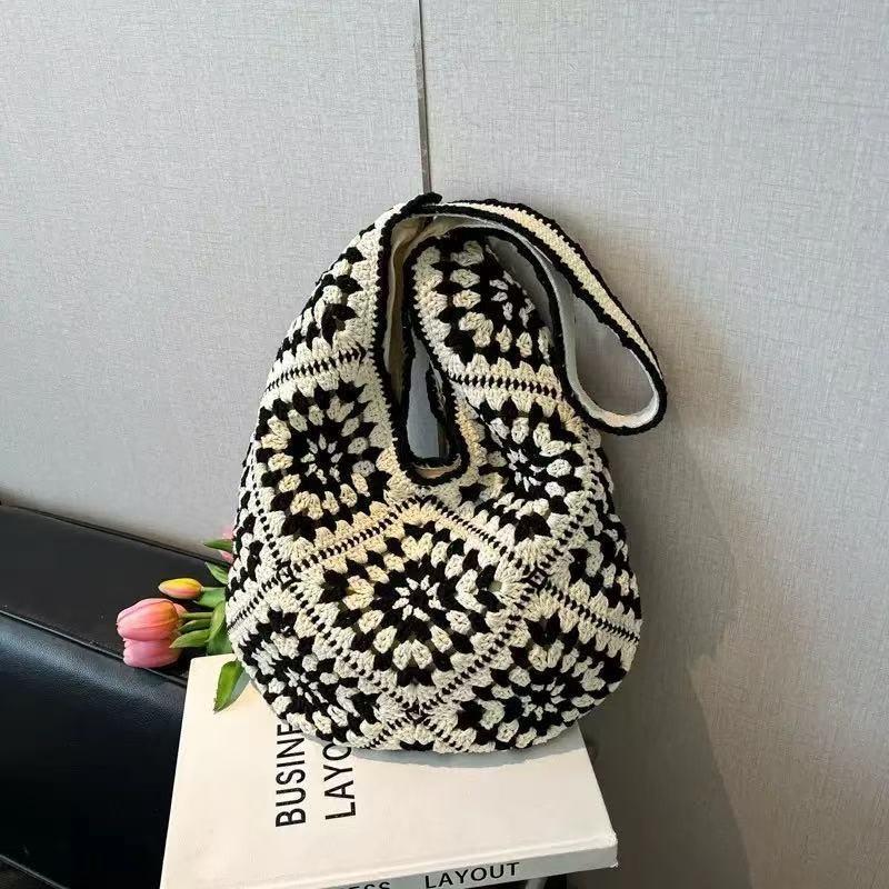 New Summer Versatile Hand-woven Bag Large-capacity Tote Bag Vacation Beach Bag Single Shoulder Straw Bag Women