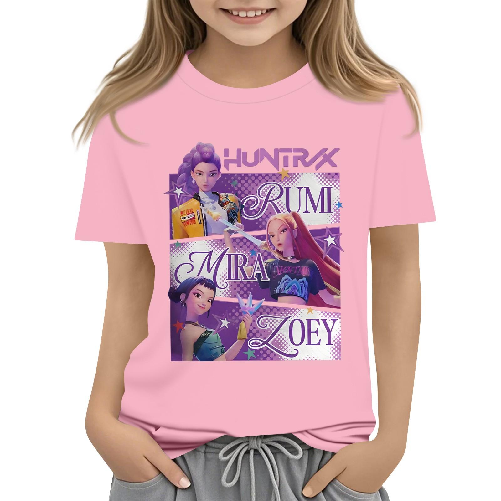 

Футболка с короткими рукавами и круглым вырезом для мальчиков и девочек 110 розовый