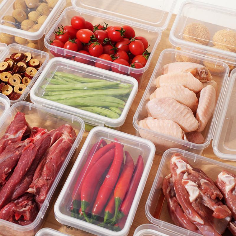 Food Storage Box Transparent Storage Container Fridge Organizer Microwave Safe Fresh-Keeping Sealing Box Kitchen Food Dispenser