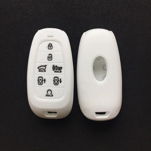 Silicone Car Key Cover Case 7 Button Key Case For Hyundai Sonata Smart 2019 Nexo 95440-M5000 Remote Control Silicone Key Case