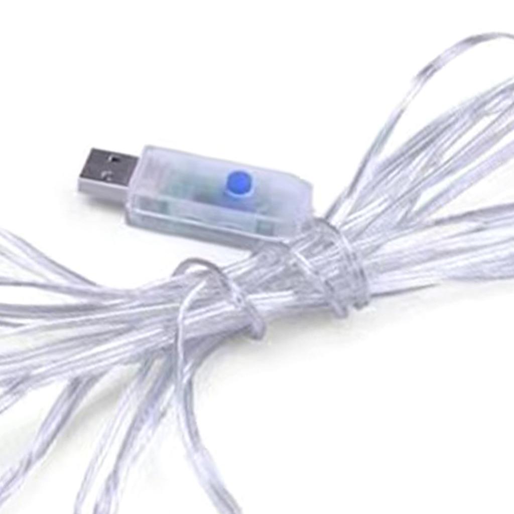 LED Curtain Lights 8 Modes Remote Control 3.3x3.3yd USB Power High Safety Curtain String Lights for