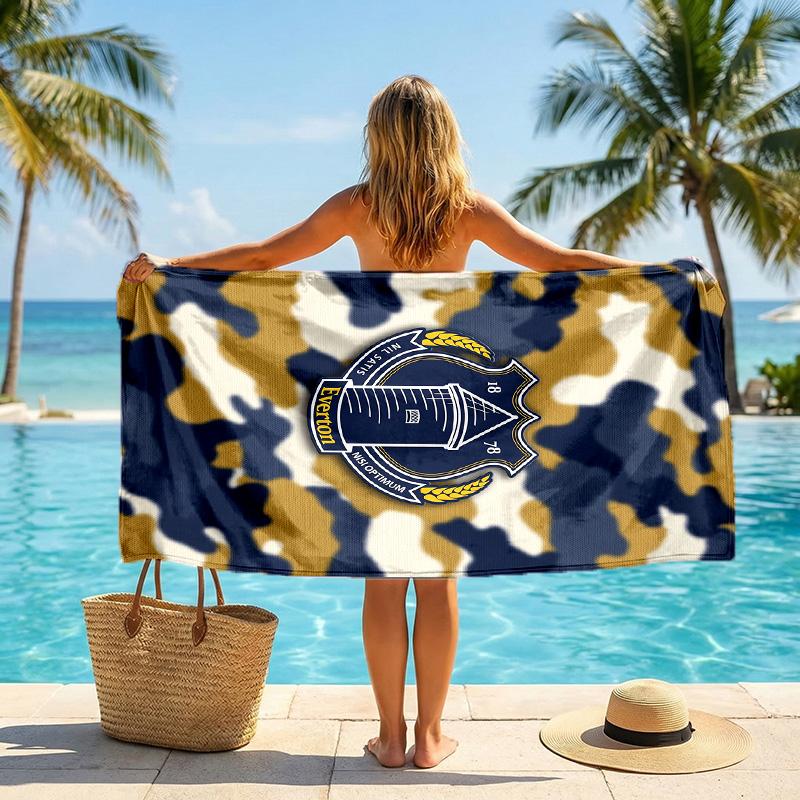 Everton Football Beach Towel Soft Microfiber Summer Towel Quick Dry Absorbent Towel for Beach Swimming Pool Travel