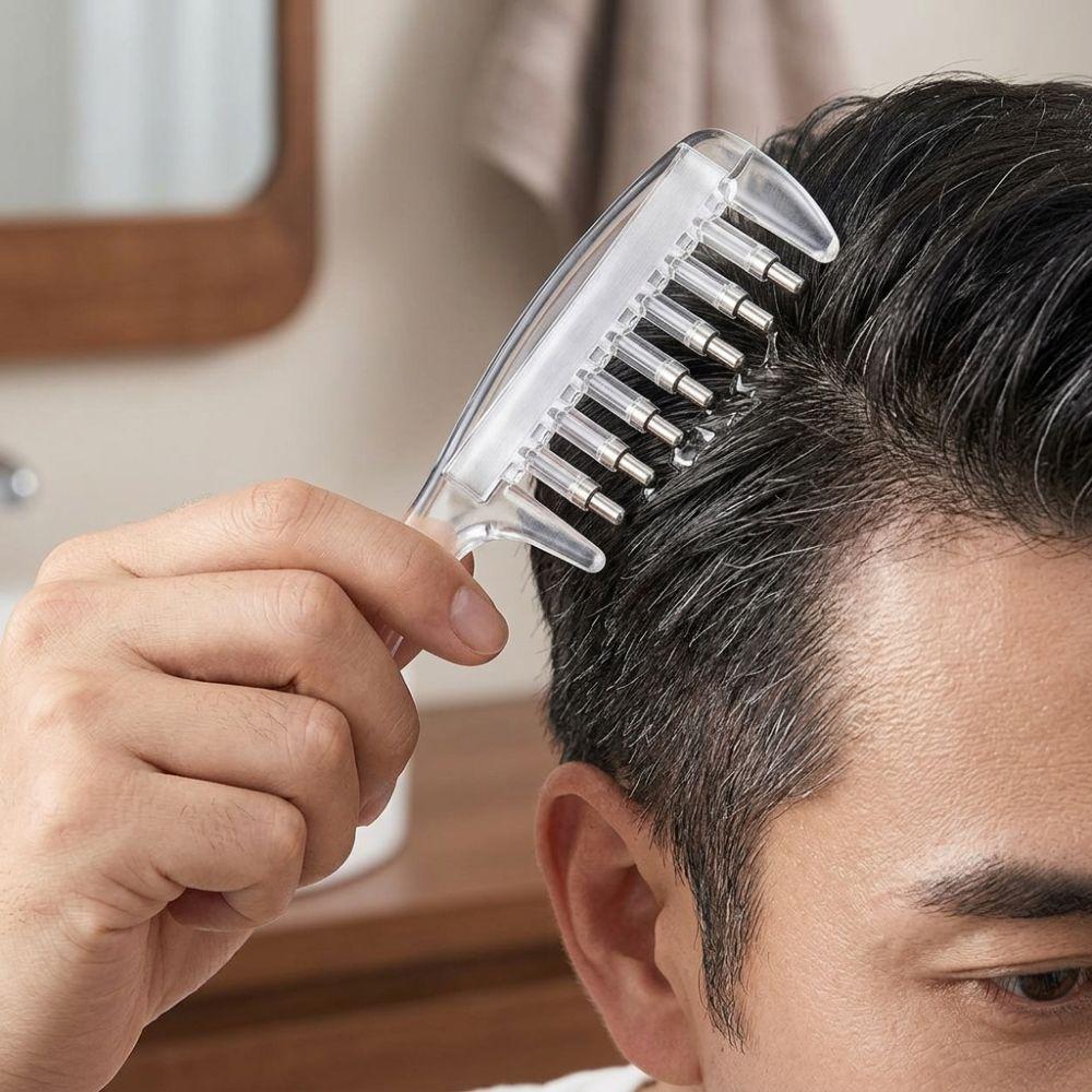Transparent Scalp Liquid Guide Comb Anti-Static Scalp Massage Comb Hair Growth