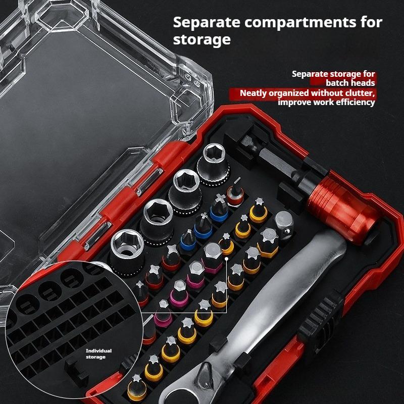 38pcs Precision Screwdriver Socket Multifunctional Industrial Grade Ratchet Wrench Set