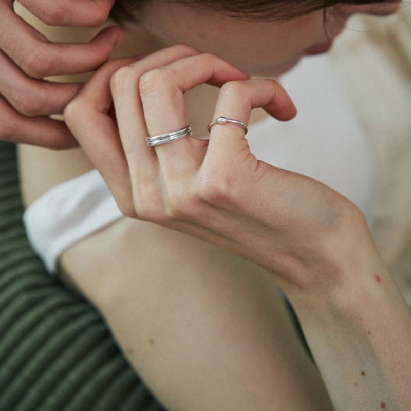 green [925 silver] Five.silver.230 / baby bille ring