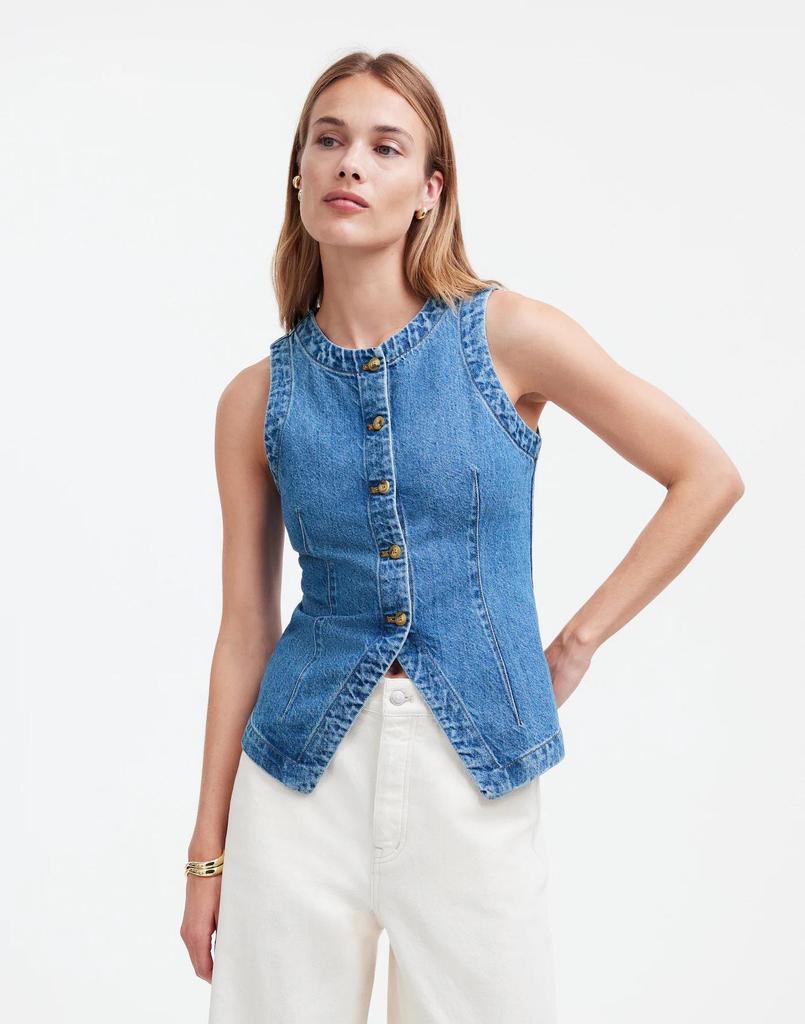 2025 Summer European & American Sleeveless Slimming Denim Women's Vest