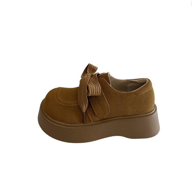 [Ushilai] Retro Platform Loafers Women's Spring 2025 New Fashion Casual Versatile British Single Shoes