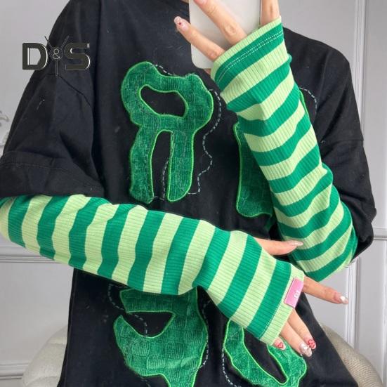 UV Solskydd Armärmar för Kvinnor Randiga Tränings Solskyddsärmar med Tumhål Kylande Armskydd för Utomhuscykling Körning Vandring Fiske