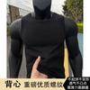 White coarse ribbed tank top for men, summer slim-fit, muscle-enhancing, sleeveless American-style gym sports vest for men