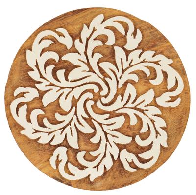 IBA Indianbeautifulart בלוק הדפסת טקסטיל מוטיב דקורטיבי חותמת עץ מגולפת ביד