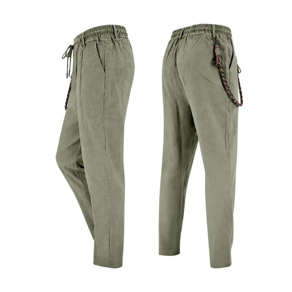 Men's Casual And Fashionable -color Loose Linen Straight-leg Pants