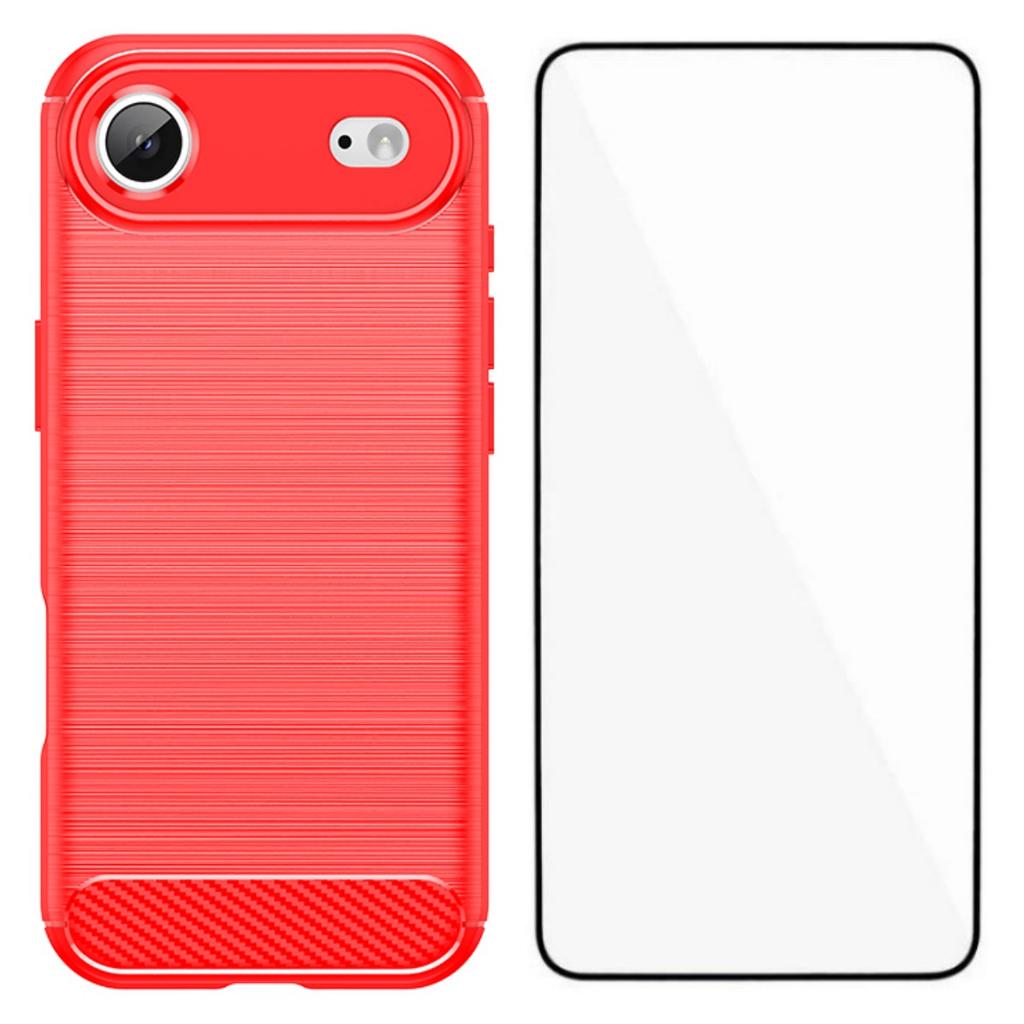 For iPhone 17 Air Case with Tempered Glass WANLONFENG LS Series Brushed Texture TPU Phone Cover