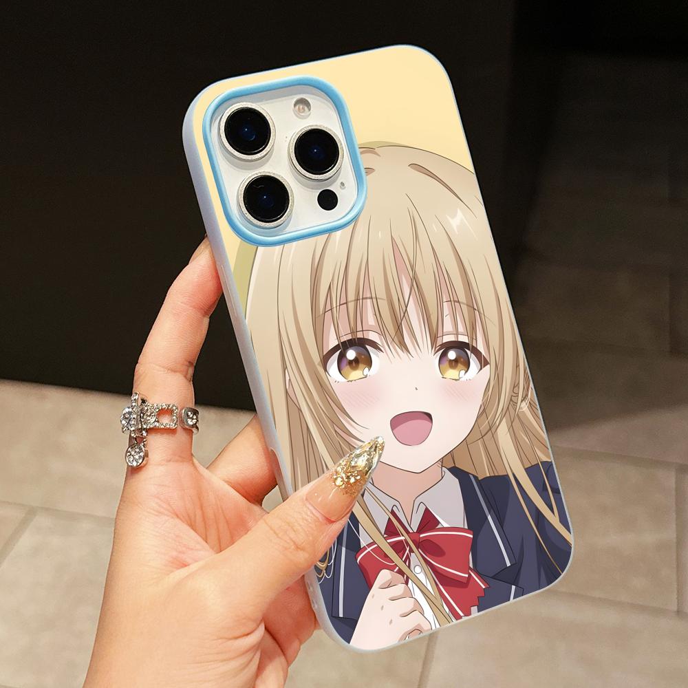 Angel Mahiru Shina Phone Case for iPhone 17 16 15 14 13 12 11 Air Pro Max Plus Jelly Double layer Light Blue Cover