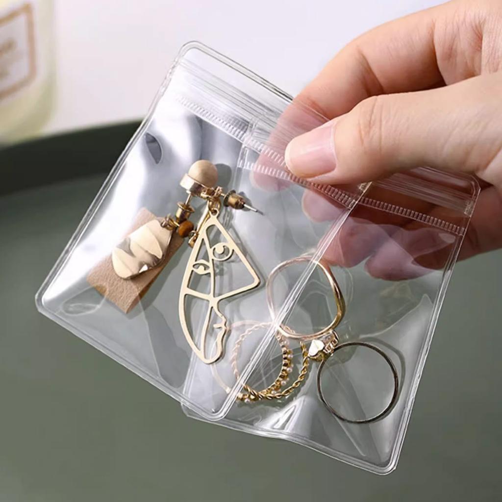 Jewelry storage album, transparent PVC storage book, earring, necklace, bracelet, ring storage bag, anti-oxidation jewelry bag