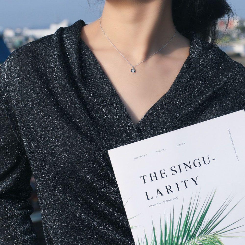 Thin Fashion Pendant Evil Eye Blue Rose Gold/Silver Color Chain Jewelry Necklace Choker Accessories